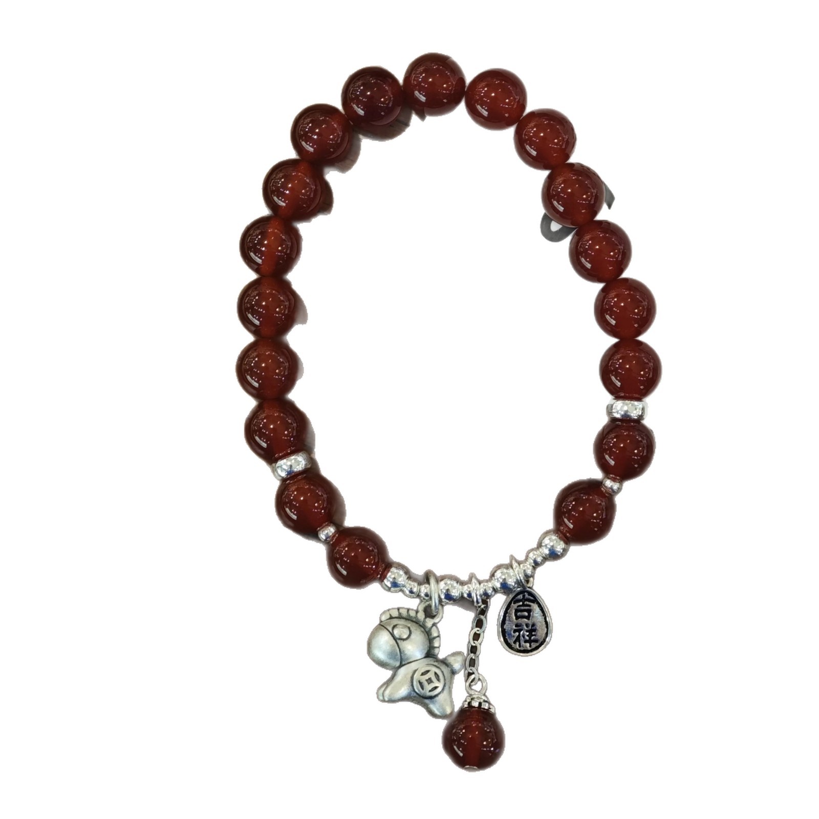 S925 sterling silver 12.4 red agate bracelet for women, new Chinese-style niche design sense, auspicious and lucky bracelet, national trend Item Picture