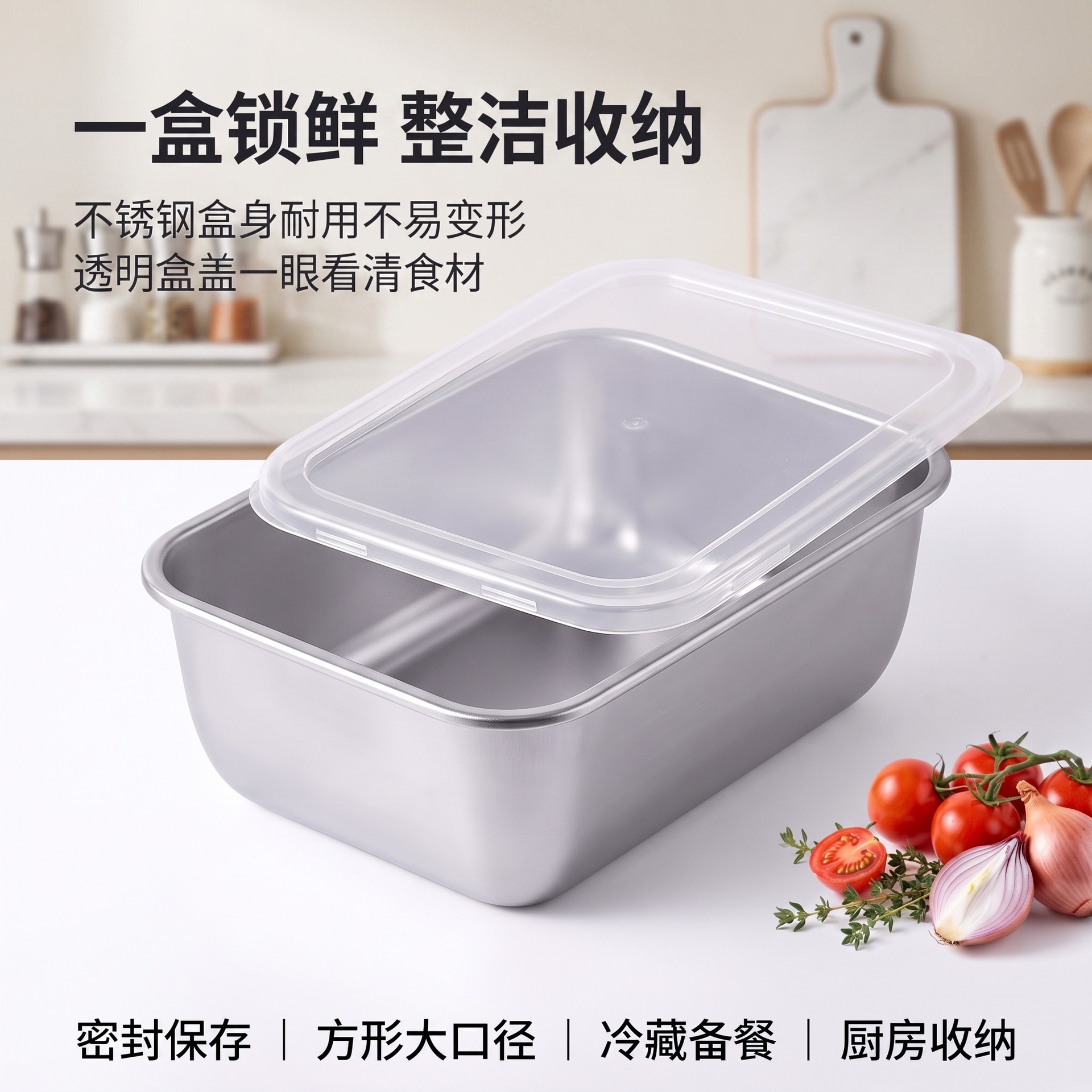 Stainless steel food storage boxes, sealed food boxes with LIDS, refrigerator storage boxes, outdoor street food boxes, bento boxes, lunch boxes Specification image