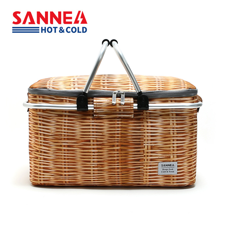 SANNE nueva cesta de compras aislante cesta de picnic plegable portátil al aire libre aislante refrigerado bolsa bento al por mayor details Picture