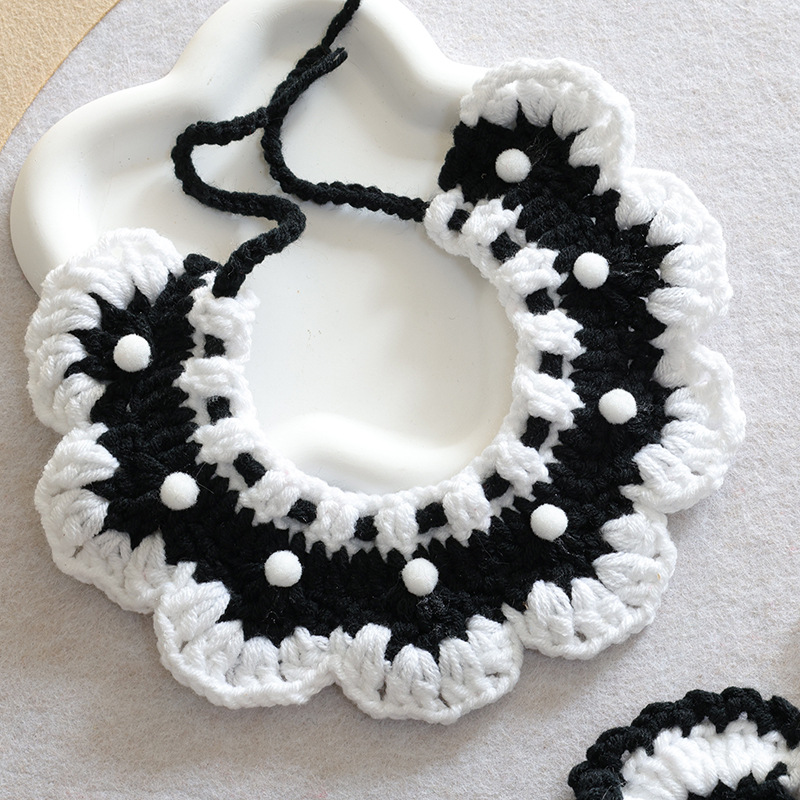 猫咪围巾手工针织项圈宠物围脖小香风披肩小猫狗狗可爱装扮围兜产品图