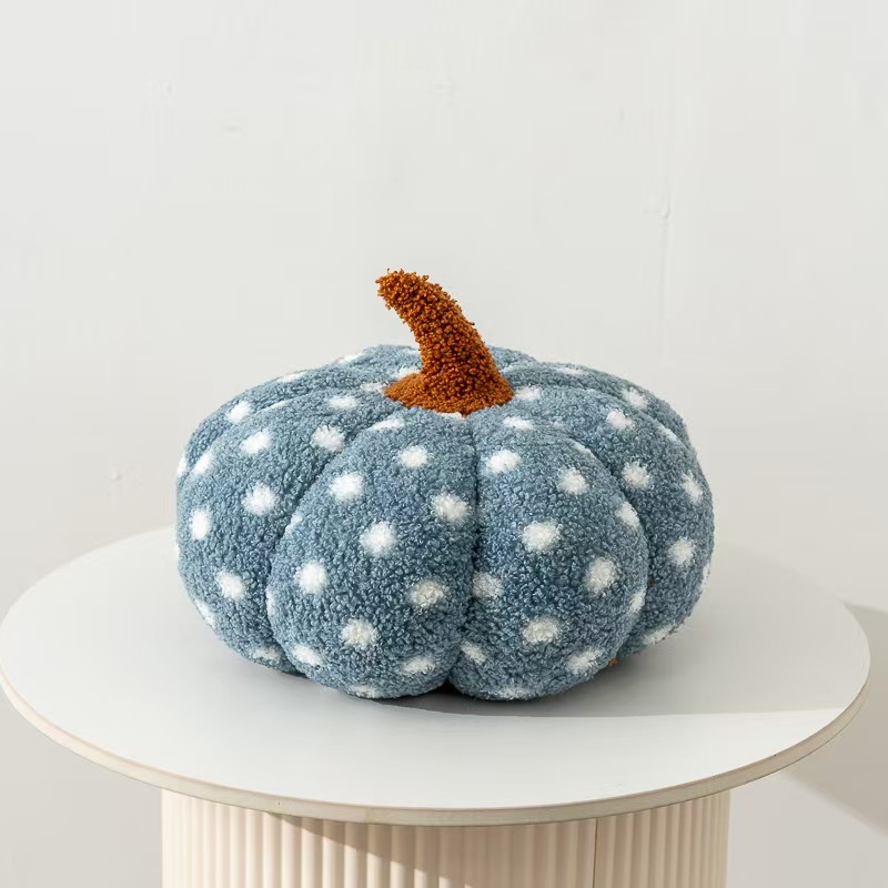 Nordic wind blue wave point calabaza de peluche halloween cojín ins wind home deco cojín sofá ventana de viento details Picture
