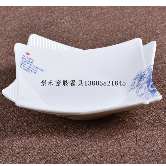 Melamine tableware porcelain imitation plate A5 decal art plate rectangular plate Application Scenario