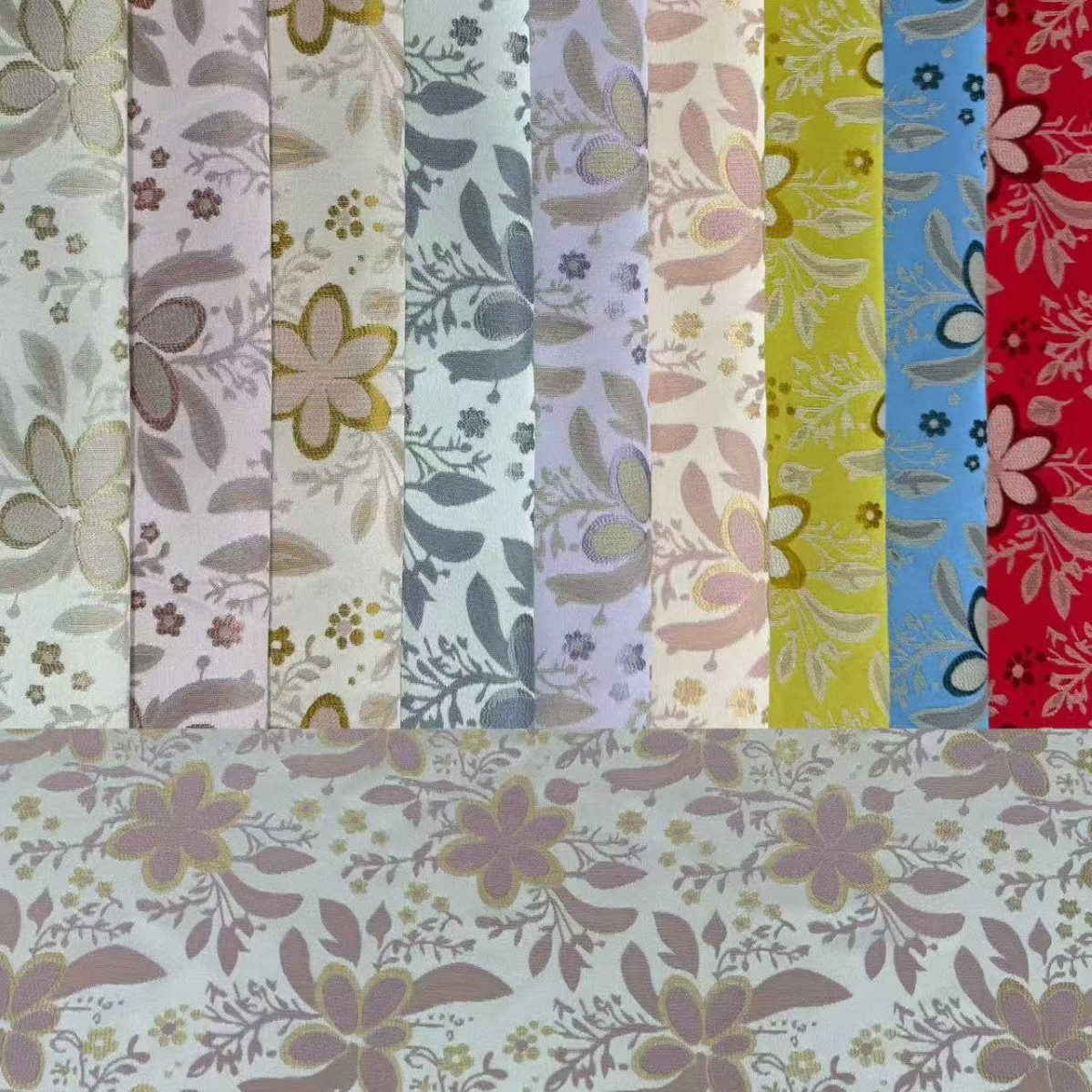Star Flower 260g woven jacquard fabric blended with artificial cotton and polyester new Chinese-style dress fashion fabric details Picture