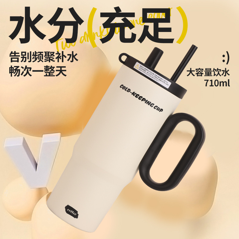 暮色冰霸保温杯加厚女生大容量水杯家用不锈钢杯子便携学生吸管杯详情图2