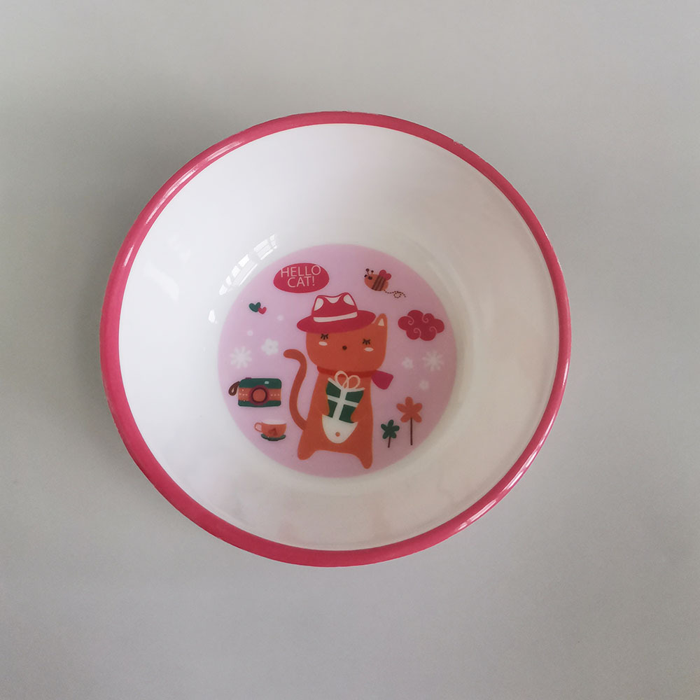Melamine tableware, melamine plastic bowl, children's cartoon small bowl, rice bowl with edge, 8813 yuan small bowl, edge line bowl full figure