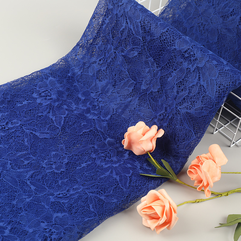 In-stock floral polyester non-elastic lace fabric warp knitted hollowed-out lace dress, wedding dress and evening dress lace fabric Specification image