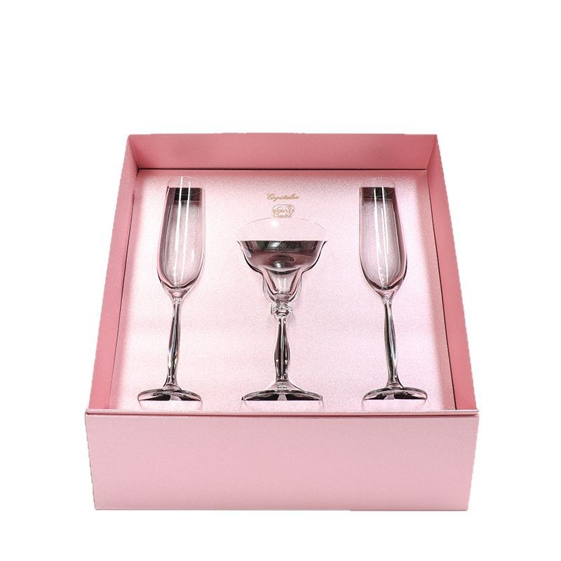 Czech imported crystal champagne glass gift box, high-end crystal glass wine glass, wedding souvenir, light luxury Valentine's Day gift Item Picture