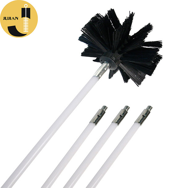 Jujian European and American pipe cleaning brush, POM rod, nylon brush head, sturdy tool brush, export duct machine brush, chimney brush full figure