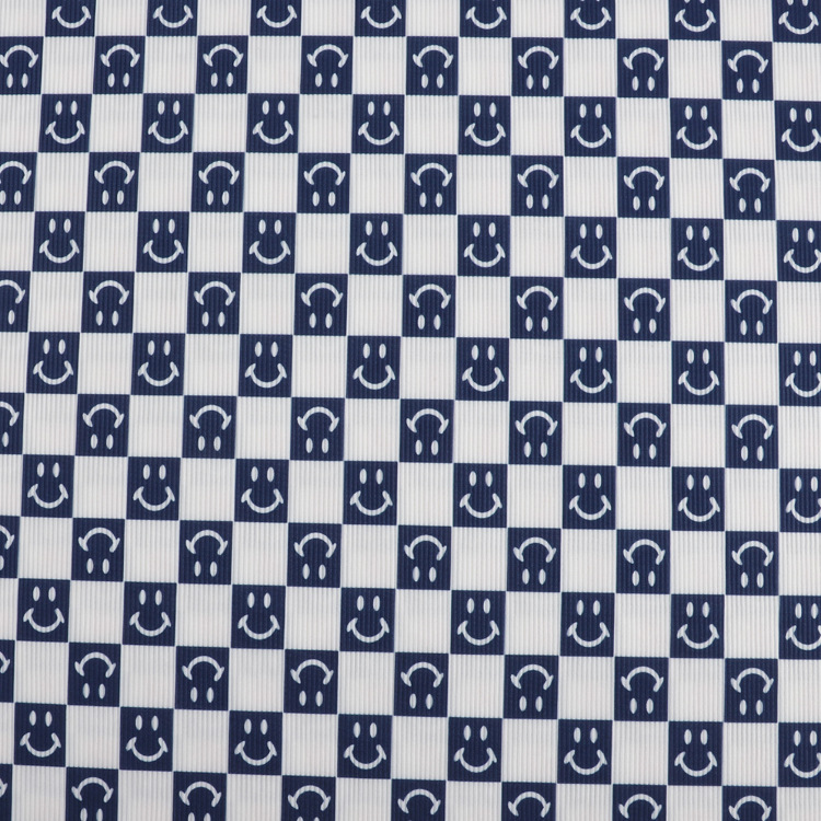 In-stock ice silk ribbed fabric, digital printed polyester stretch fabric, home wear, wide-leg pants, printed ribbed fabric details Picture