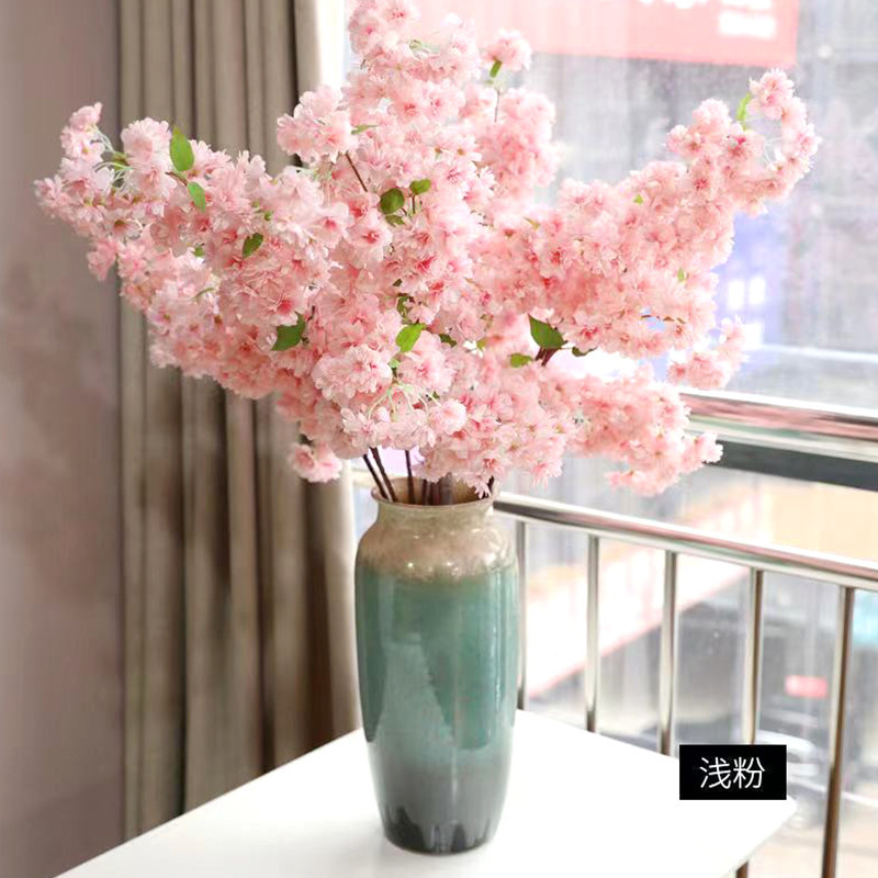Cross-border bestseller Modern living room home simulation new encrypted 4-fork cherry blossom wedding living room interior decoration artificial flower