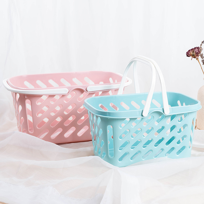 Shopping baskets, small hand-held baskets, bath baskets, toiletry baskets, plastic storage baskets, storage frames, fruit baskets, vegetable baskets details Picture
