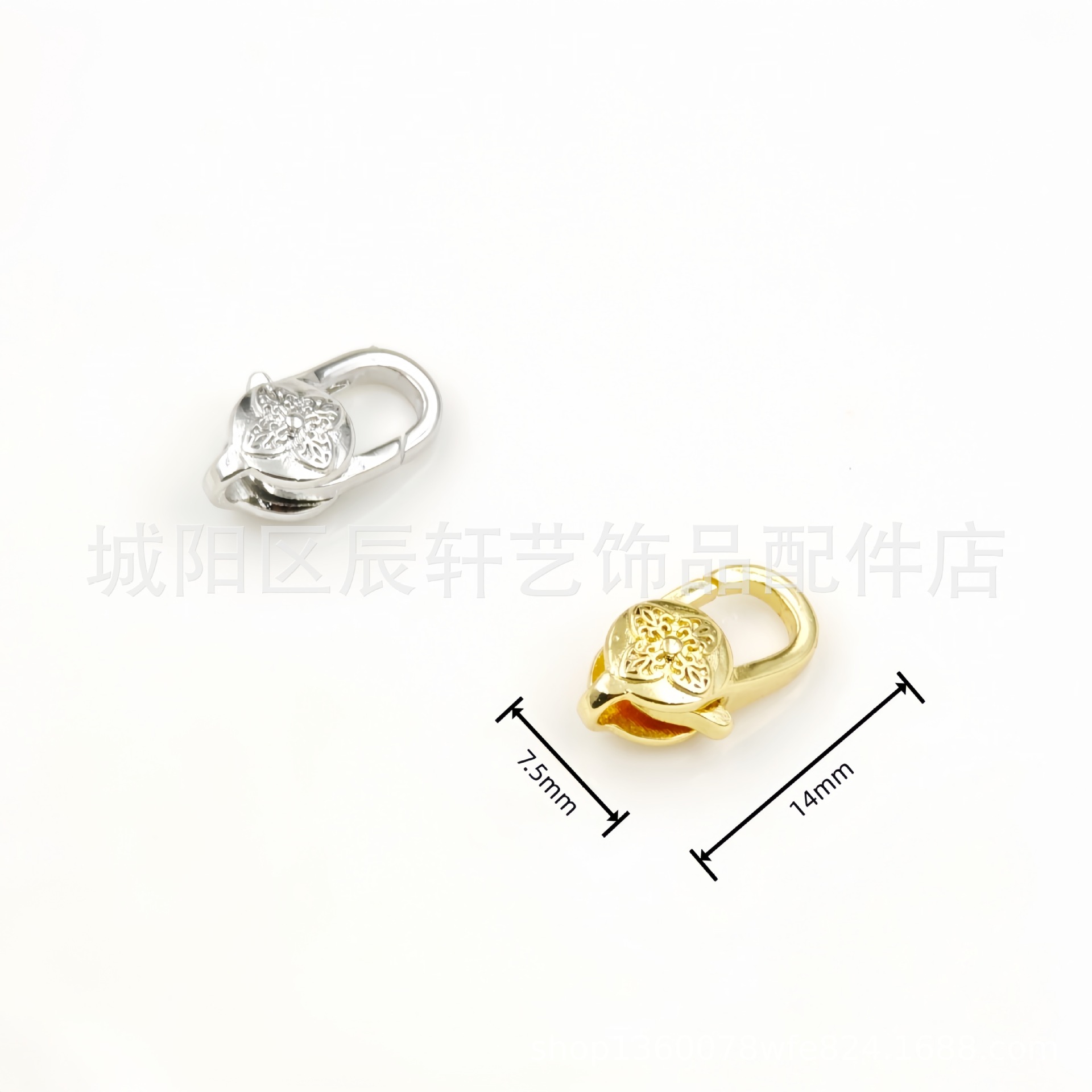 Copper cast 18K gold spring buckle, rectangular buckle, elliptical buckle, round buckle, irregular-shaped lobster buckle, diy universal buckle