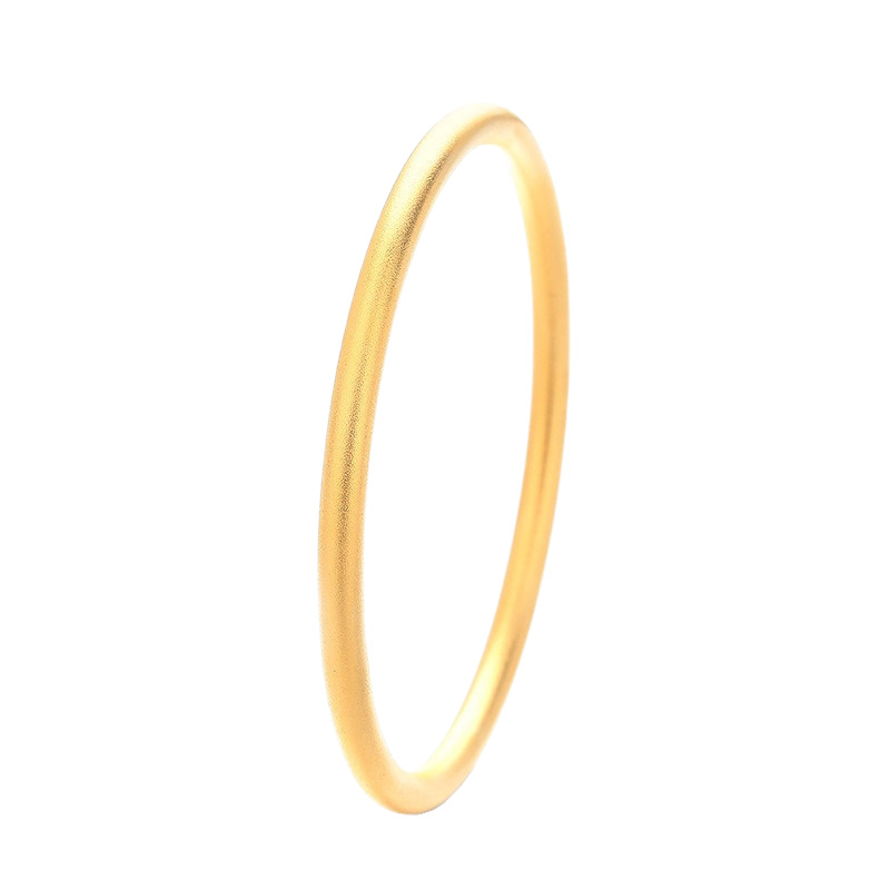 Wholesale of copper gold-plated ancient method frosted plain ring bracelet, solid sand gold bracelet with pigment ring that does not fade for a long time Item Picture