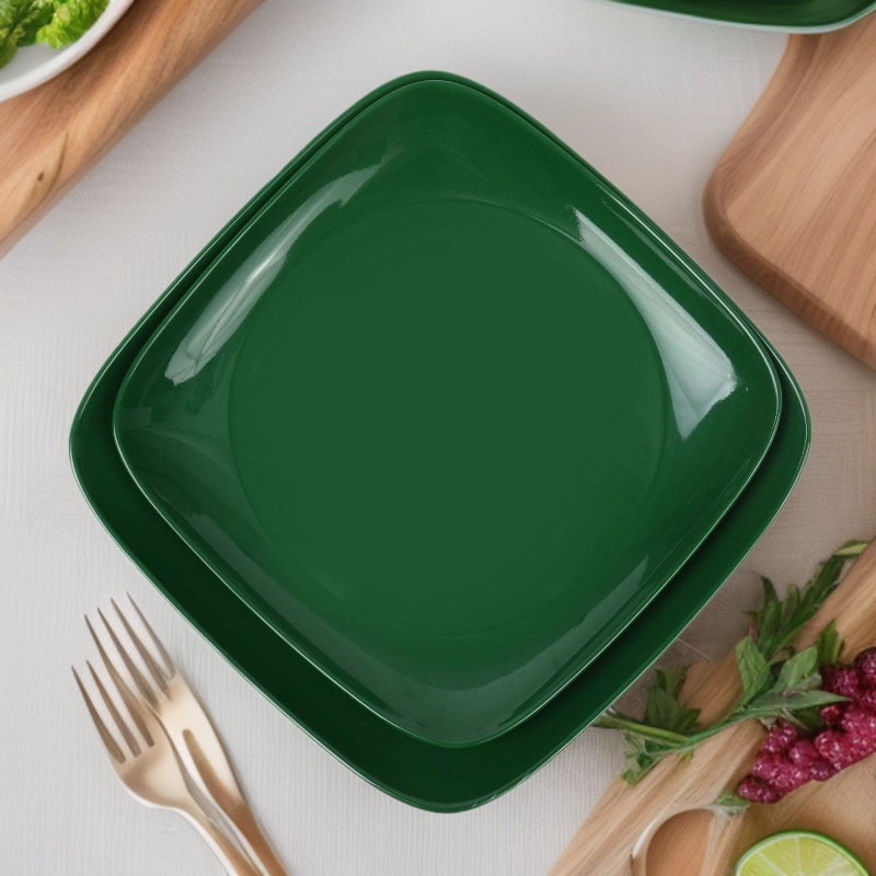 Melamine square rice bowl, fast food hot pot restaurant, imitation porcelain tableware, stir-frying plates, imitation porcelain plates full figure