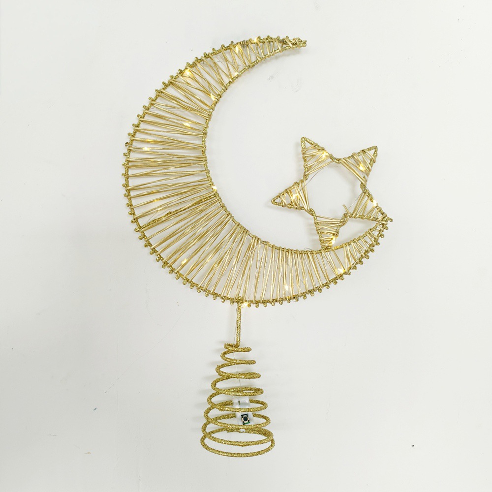 跨境中东星星月亮装饰挂饰节日用品摆件撒粉发光几何工艺品铁艺