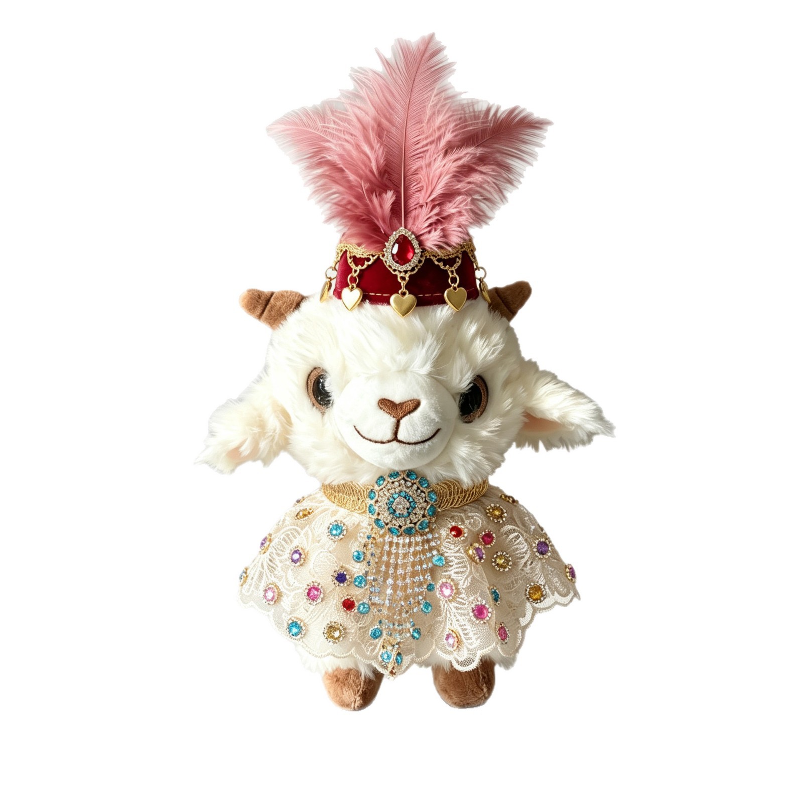Xinjiang little sheep hats, accessories, sheep dolls, ethnic style, cute sheep plush creative souvenirs, gifts, pendants, toys Item Picture