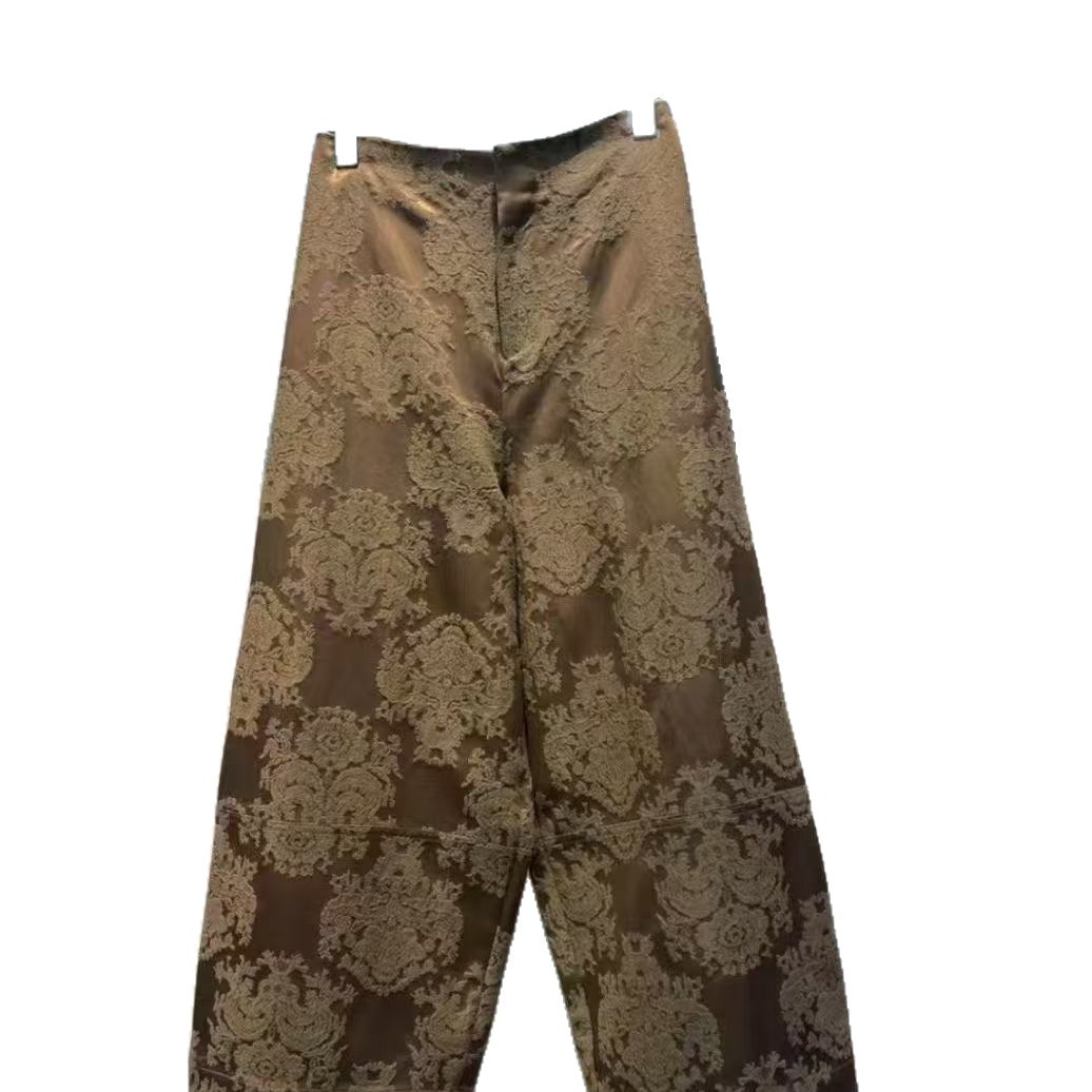 Autumn bestsellers: New Chinese-style embossed casual pants from Xiangyunsha, silk straight-leg pants, and retro nine-inch pants Item Picture