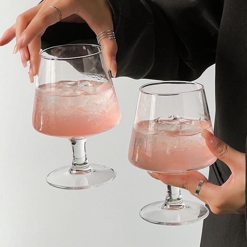 Soda water sparkling cup, popular restaurant glass wine glass, dwarf brandy cup, iced coffee cup, beverage cup details Picture