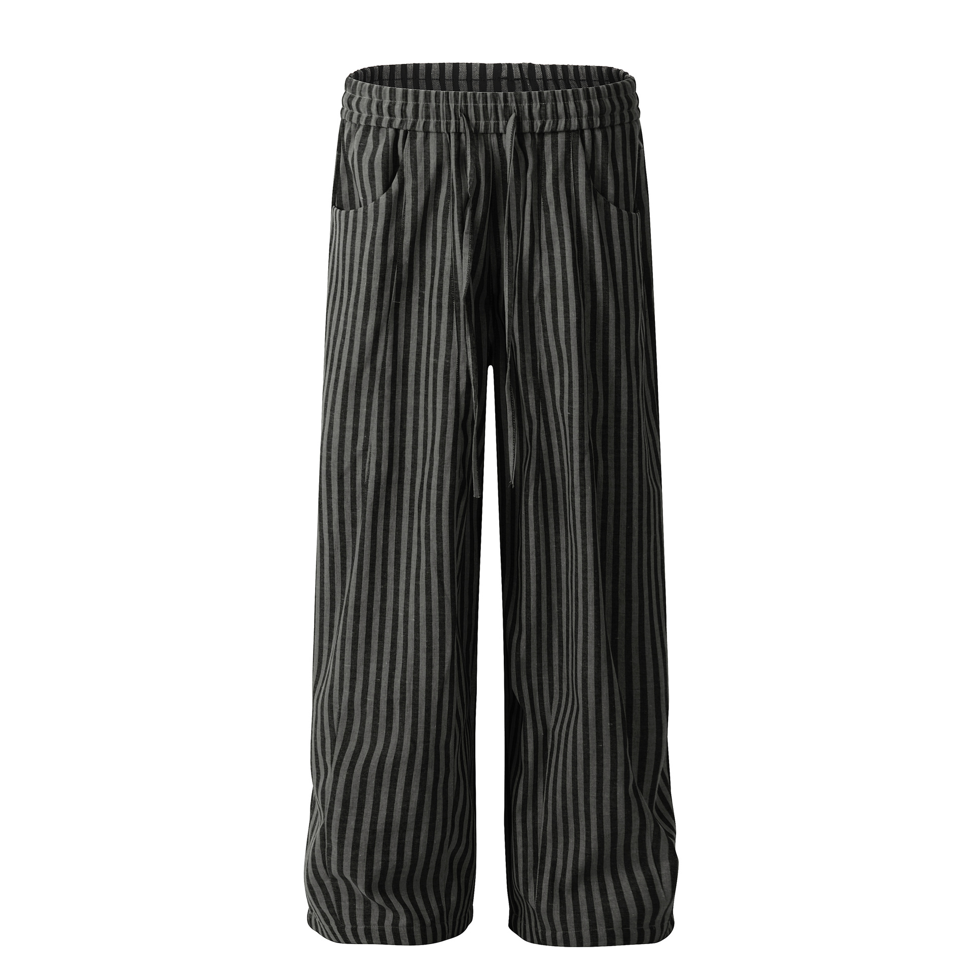 C817 American retro trend men's stylish, stylish and high-end striped design Neutral casual loose long pants