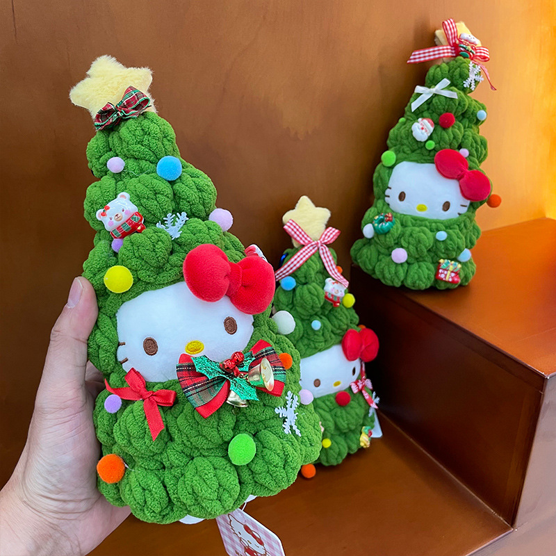 圣诞节装扮HelloKitty挂件毛绒钥匙扣玩偶节日装扮包包挂饰礼物