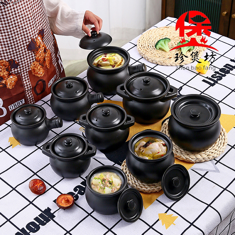 Mini clay pot, open flame ceramic pot, earthenware pot for stewing soup, water bath stewing, pot in a cup, baby stewing Specification image