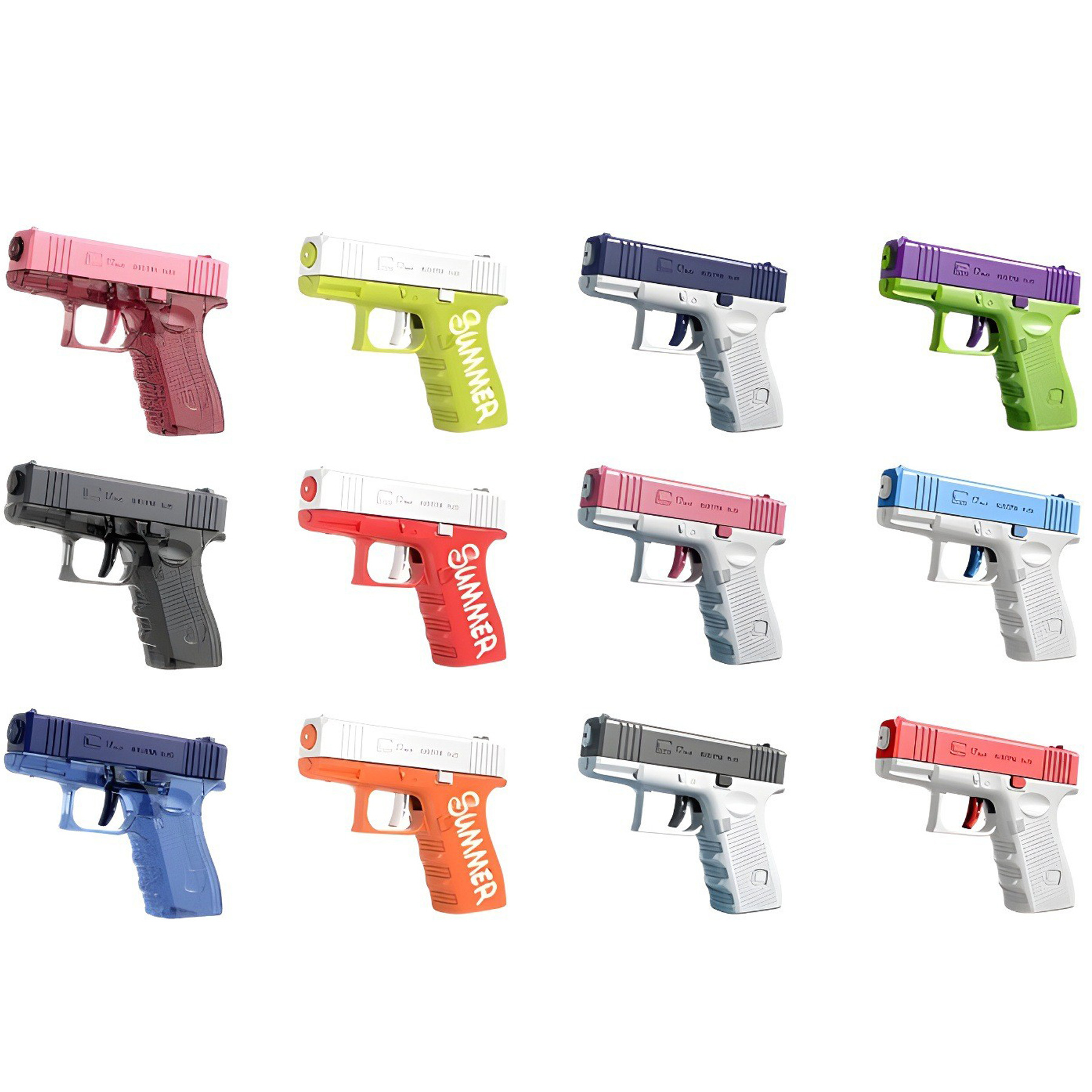 跨境爆款洛克枪水枪夏天户外儿童手动连发玩具水枪玩具批发白底实物图