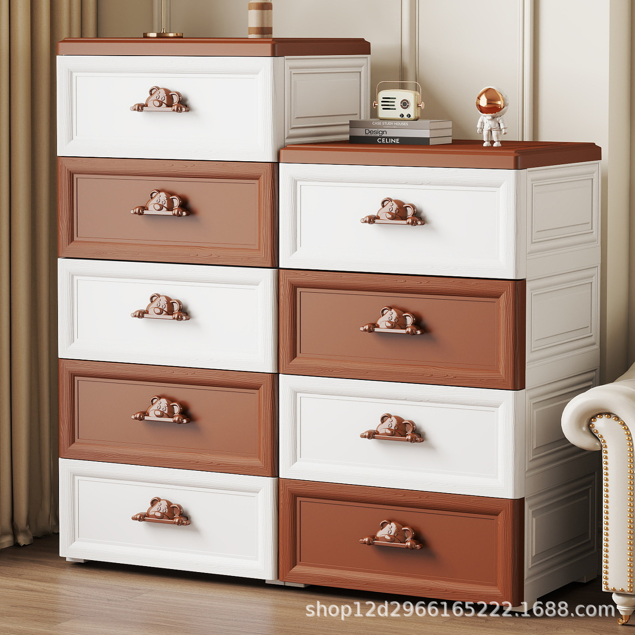 家用多层欧式抽屉式收纳柜塑料儿童衣柜宝宝玩具衣服储物柜整理箱