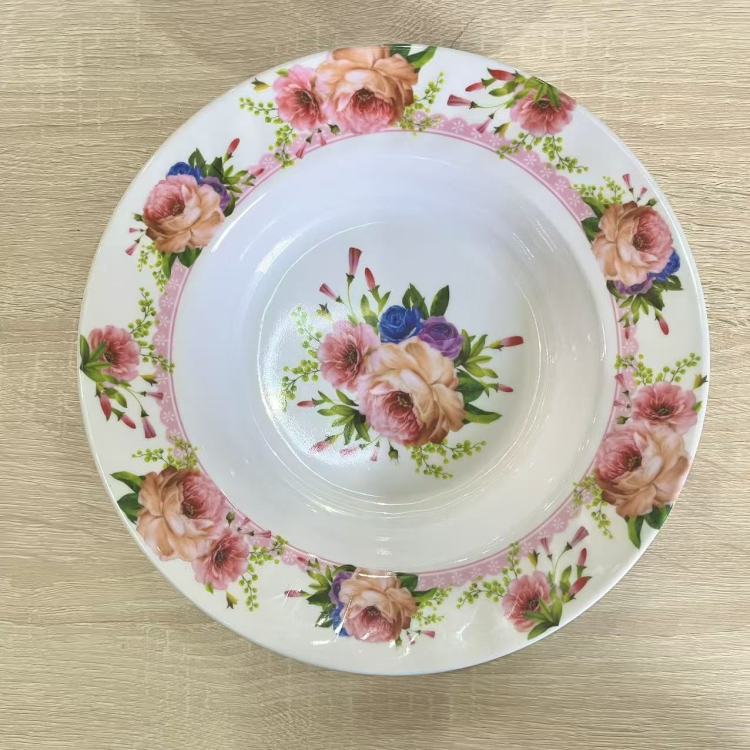 The simple wavy deep plate restaurant's Western-style soup and dish dual-purpose plate table has a high level of appearance Specification drawing