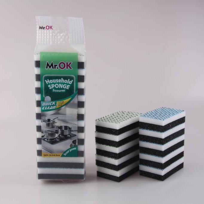 Mr.OK factory direct supply sponge scouring pads, double-sided cleaning sponges, kitchen cleaning sponges, dishwashing sponges, pot scrubbing sponges Specification image
