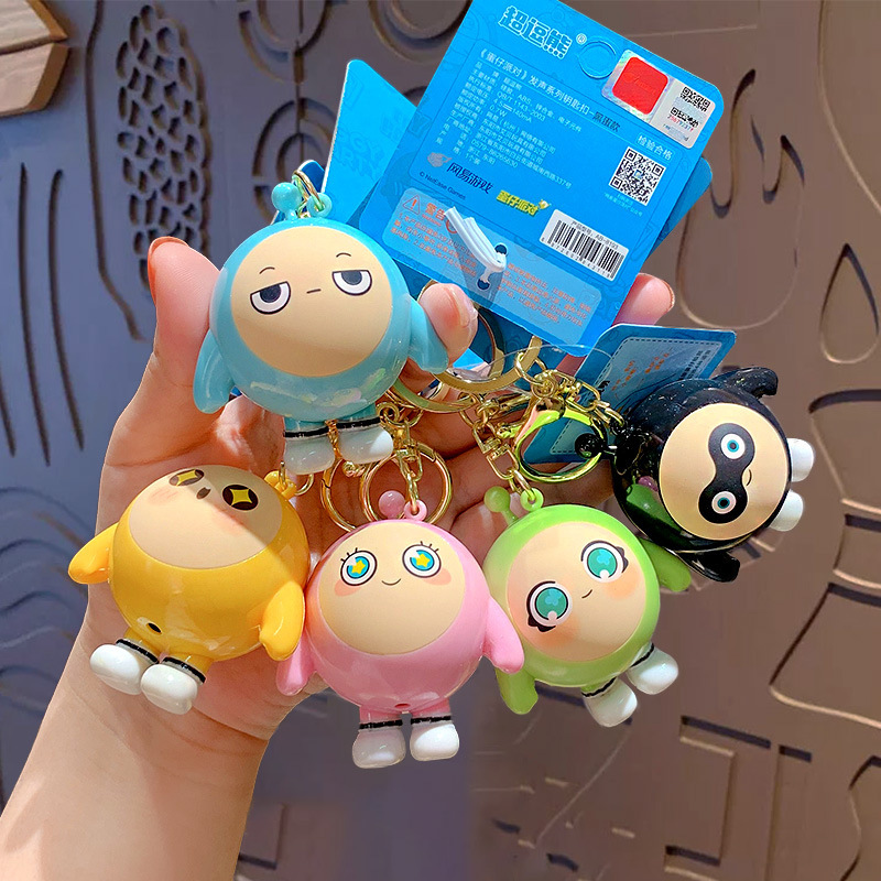 钥匙扣玻璃/钥匙扣/星星人/羊毛毡挂件/带灯章鱼钥匙扣细节图