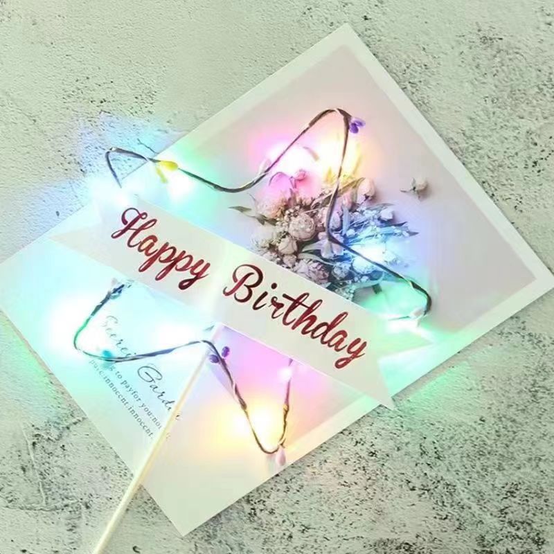 3-level flashing led light string, colorful copper wire light string, festival Valentine's Day, flower gift box decoration, small white box atmosphere light Specification image