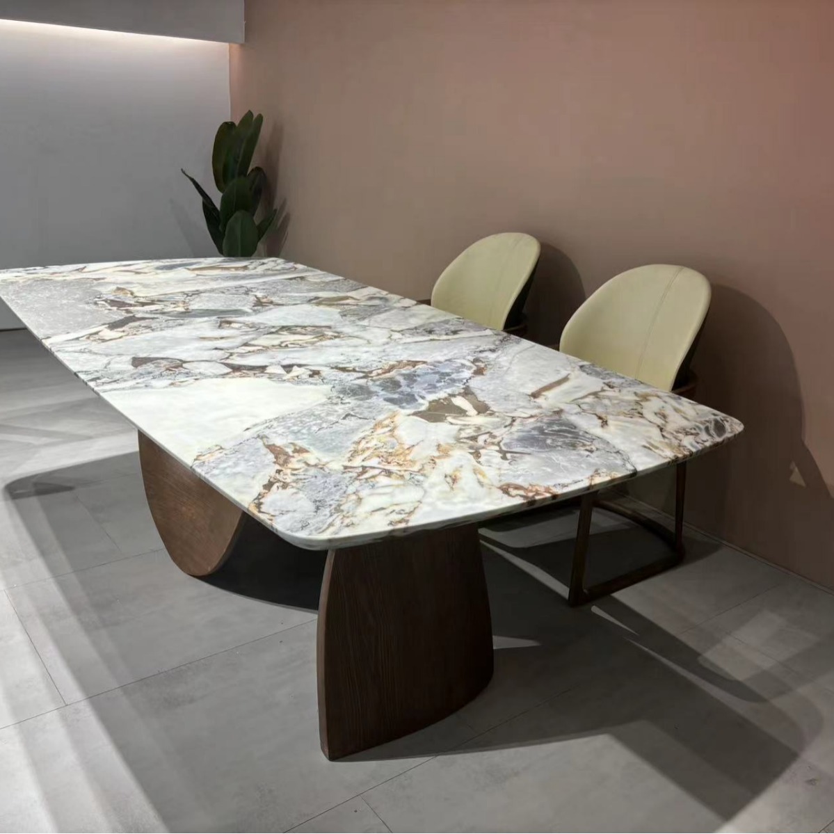 Star Factory wholesals Nordic Italian minimalist luxury stone, super crystal stone rectangular dining tables, retro dining room, home solid wood legs, living room dining tables Application Scenario
