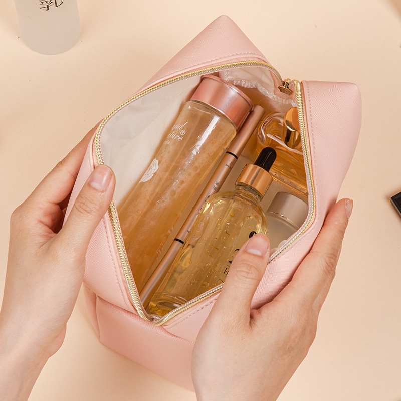 New PU square cosmetic bag, travel portable toiletry and storage bag, high-end waterproof women's octagonal cosmetic bag details Picture