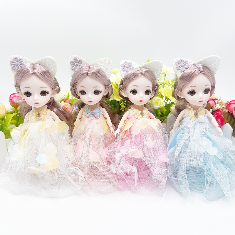 17厘米芭芘娃娃小号洋娃娃女孩公主装娃娃迷你过家家娃娃小玩具
