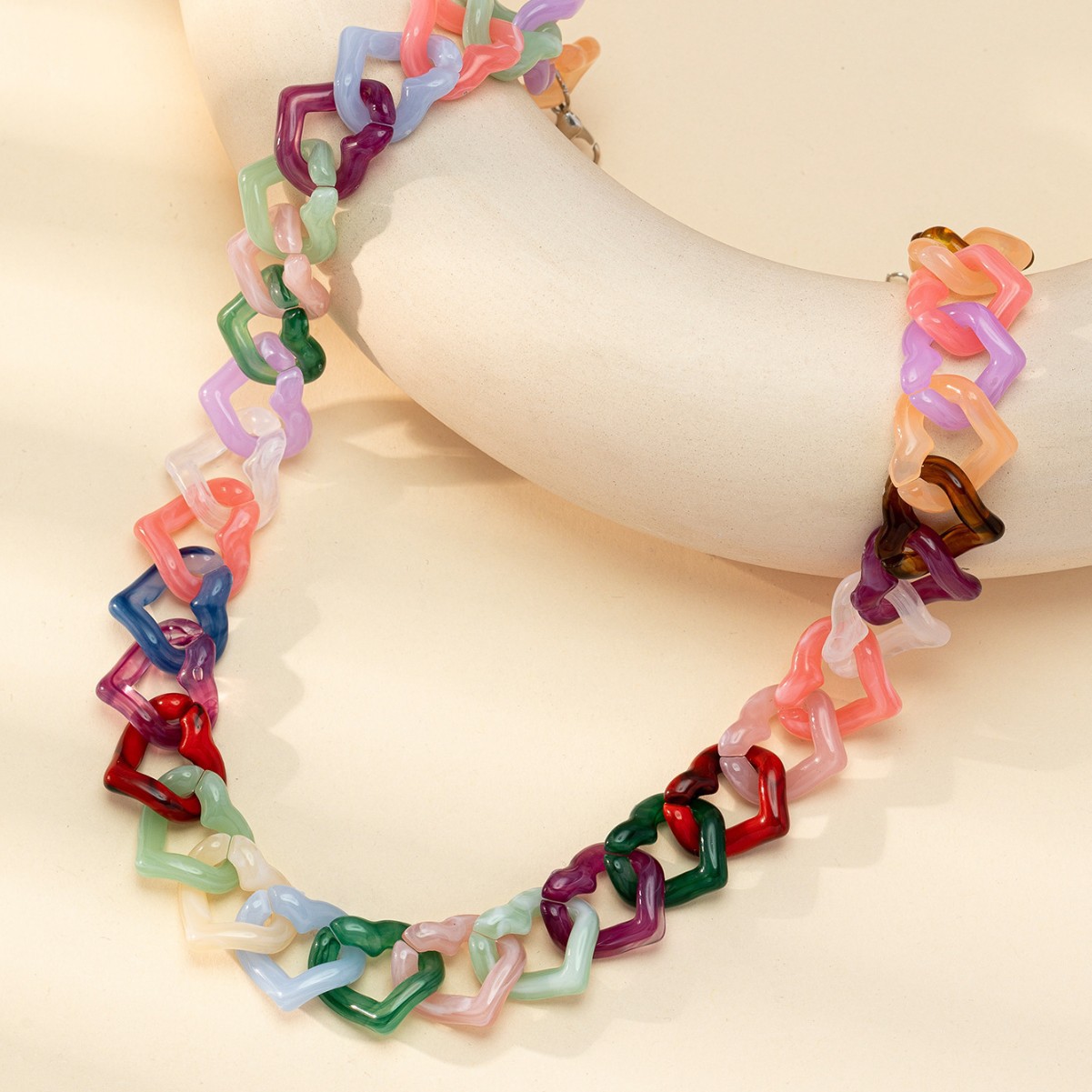 项链/不锈钢项链/珍珠项链/首饰/沙金白底实物图