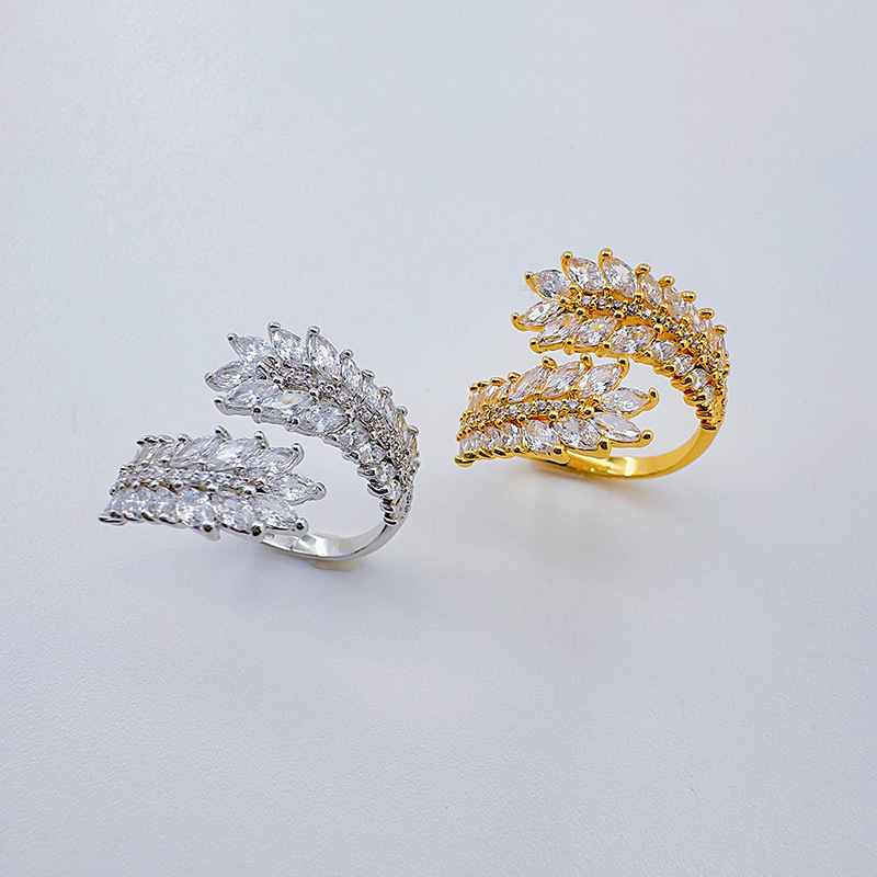 柏伶饰品新款满钻开口戒女式高级感欧美跨境戒指百搭配饰轻奢饰品