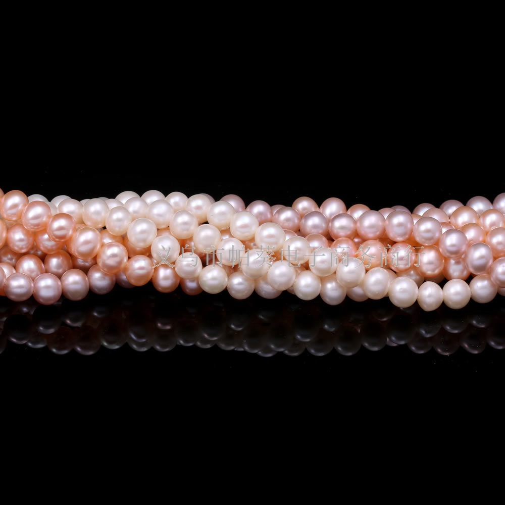 Exquisite natural freshwater pearls, round pearl beads, DIY jewelry accessories, loose beads factory wholesale 6-7mm details Picture