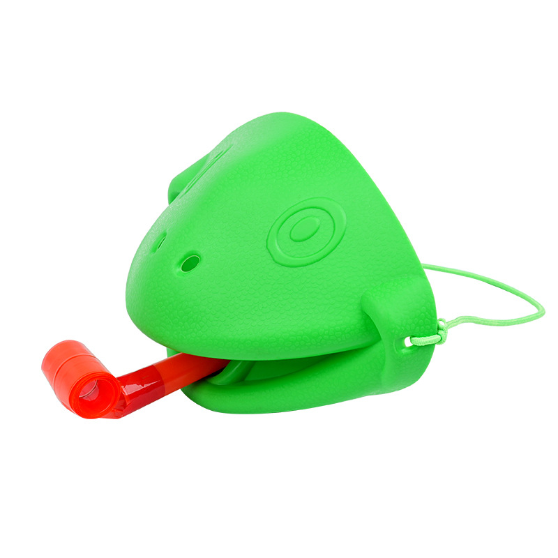 Large frog mouth sticking out tongue, card blowing music, children's toys, chameleon, lizard mask, parent-child board game props Item Picture
