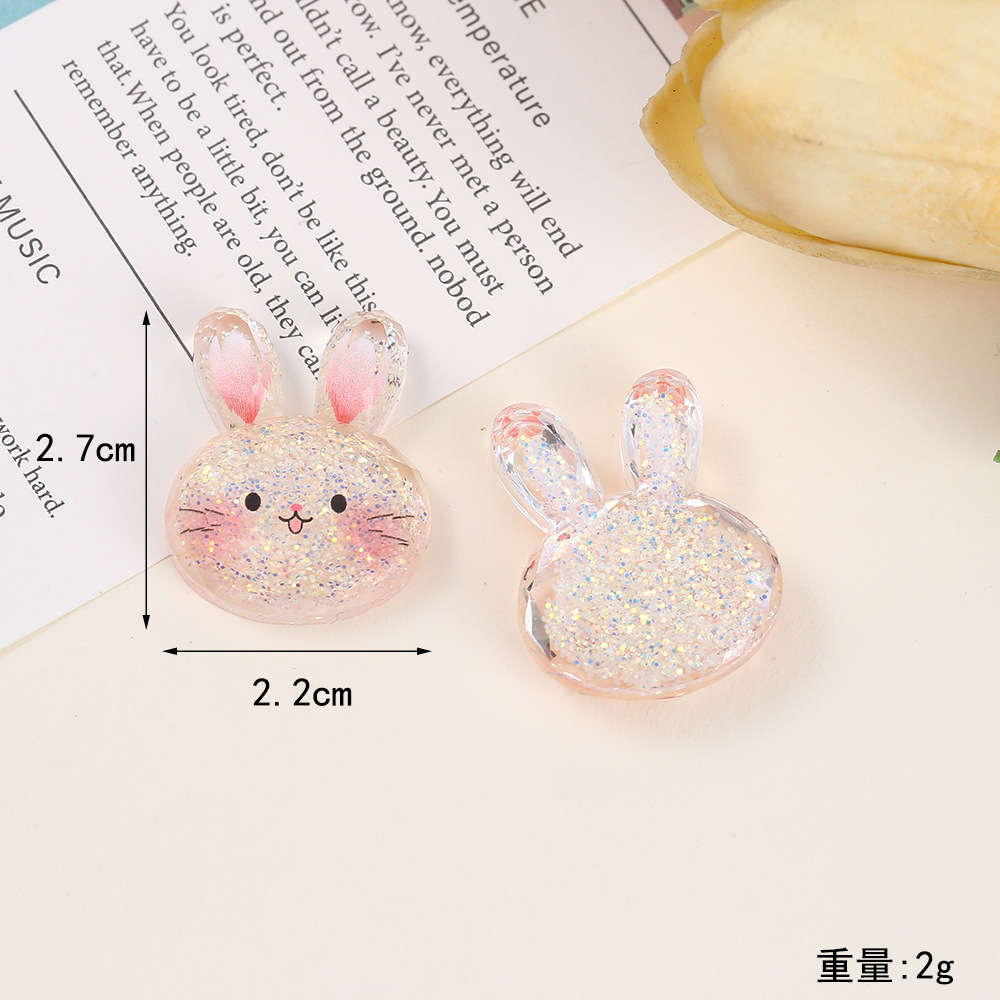 Glitter bow, little rabbit, epoxy resin AB glue accessories, diy cream glue jewelry accessories, children's hair tie, patch decorative materials, jewelry accessories, handmade details Picture