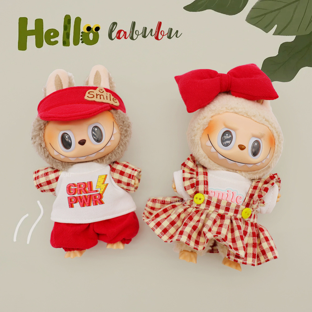 Cute Labrador dress, cartoon T-shirt, baseball cap, sweet bow princess dress, romantic red couple's set thumbnail