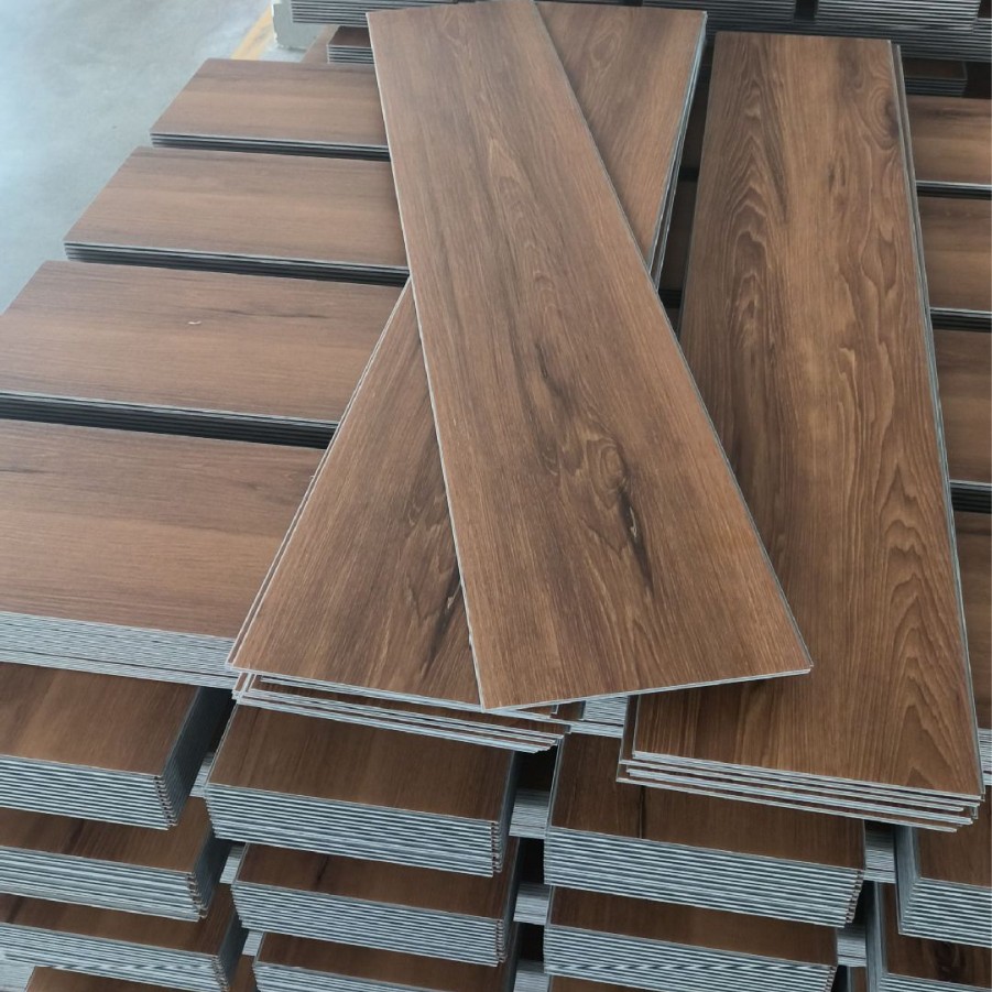 Zhejiang solid wood pattern spc stone plastic locking floor, a new type of formaldehyde-free, waterproof and flame-retardant stone crystal floor Specification image