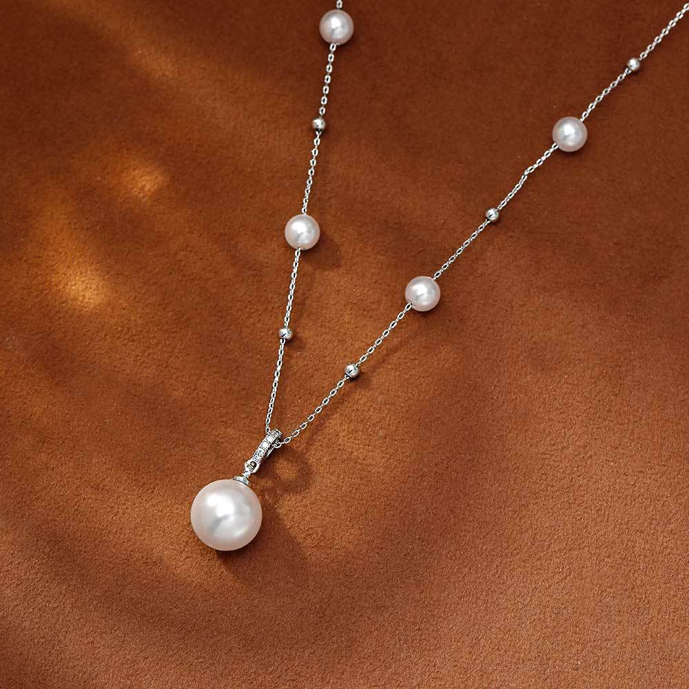 Hyacinth moda ligera extravagancia colgante de perlas collar para mujeres diseño de nicho cadena de clavícula cadena de clavícula 2026 en vivo estilo burst