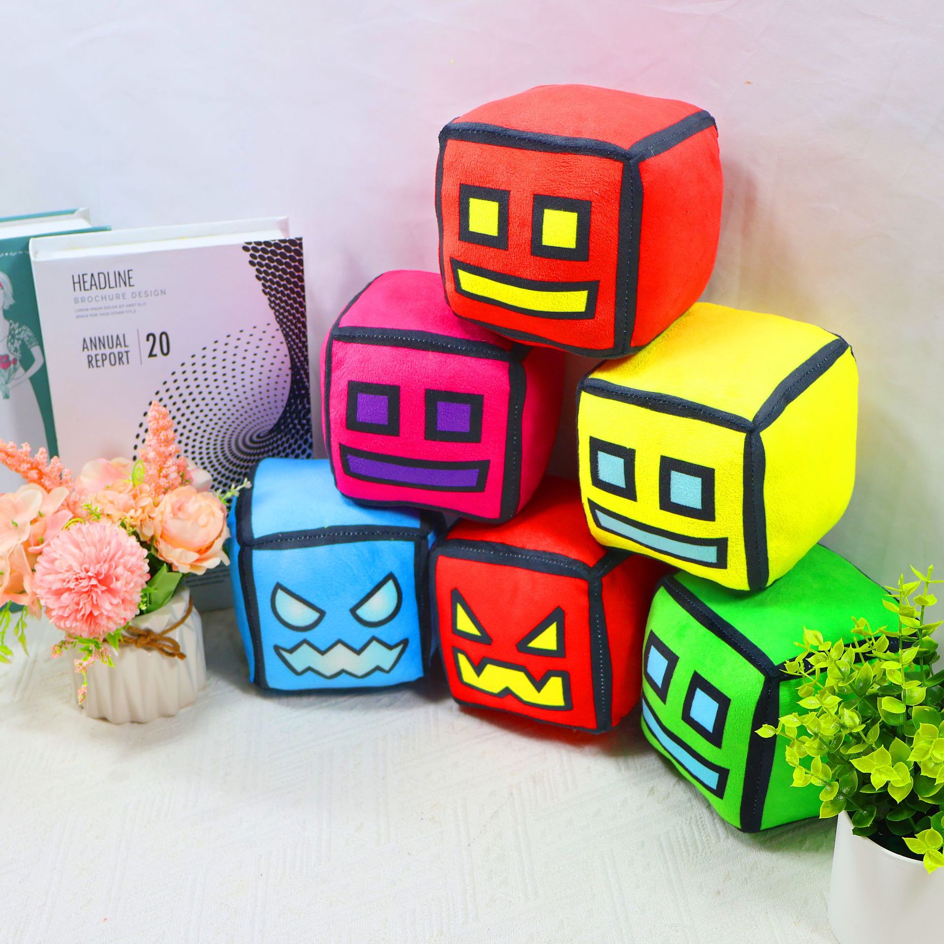 New cross-border geometry dash plush geometry Dash game plush toy doll pillow Specification image