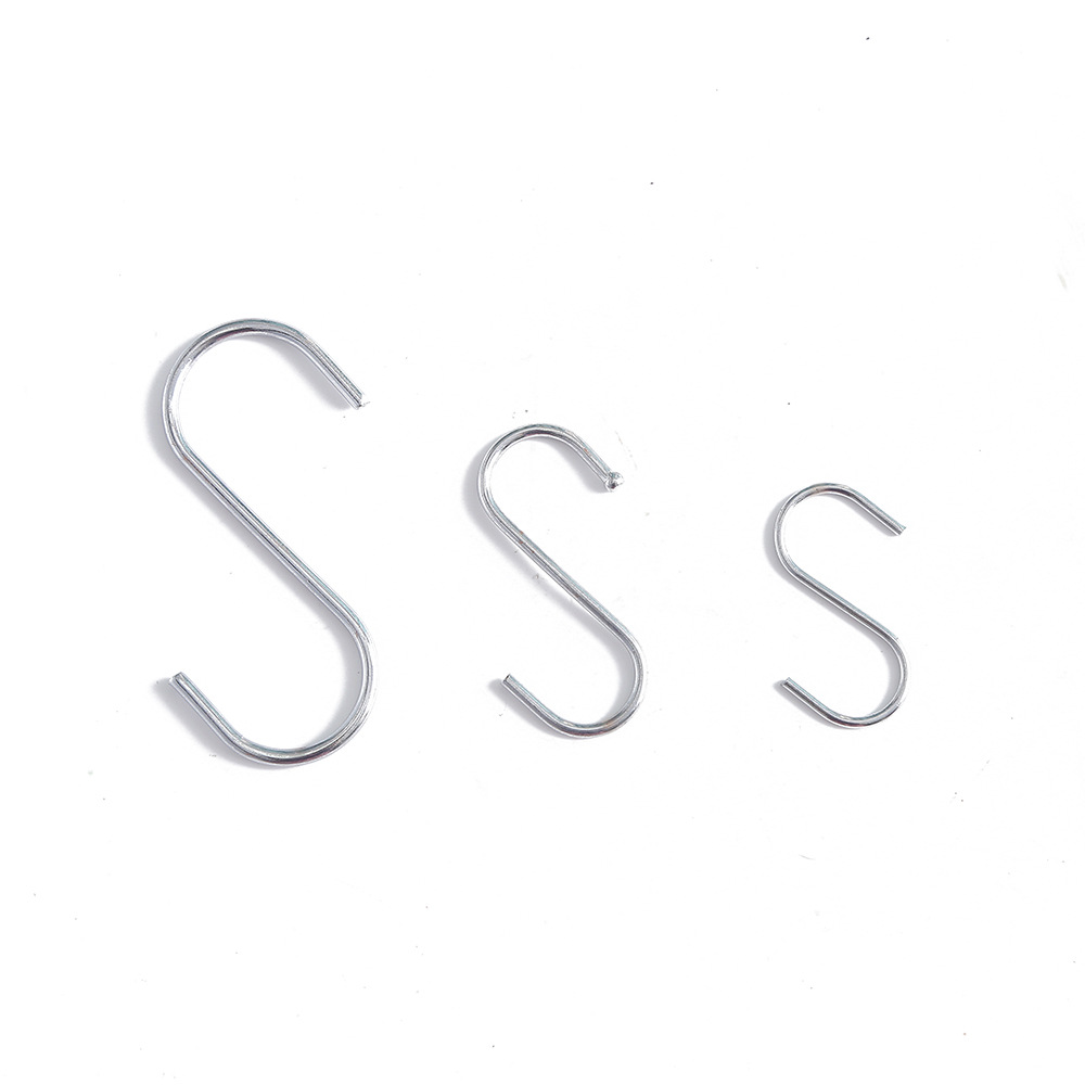 Stainless steel metal S-hook, flat S-shaped hook, doll key hook, office multi-functional clothing storage S-hook Item Picture