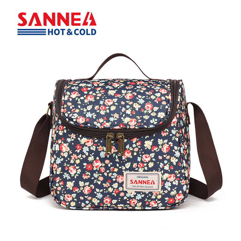 Saneng hand-held printed lunch box bags, office workers' bento bags, insulated bags, cold-proof lunch bags, outdoor picnic ice packs in stock