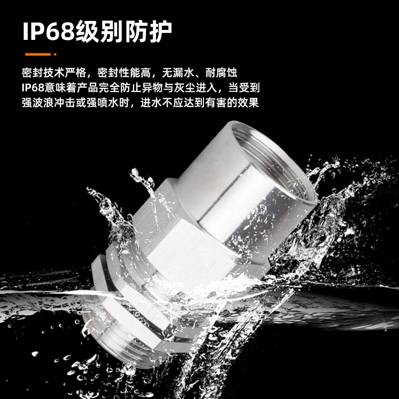 304 stainless steel explosion-proof gran head pipe type cable sealing waterproof joint with metal internal and external thread stuffing box Application Scenario