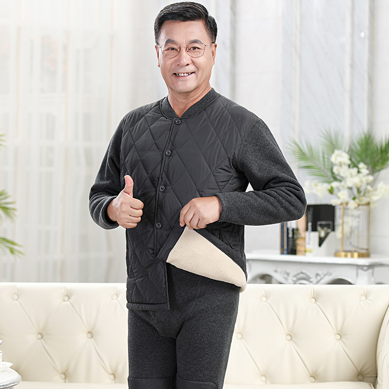 For middle-aged and elderly people, men's thermal underwear should be thickened with fleece and lambskin. Women's cardigans should be oversized and plump for winter details Picture
