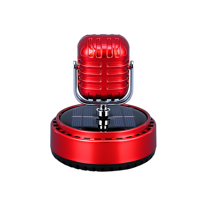 New solar-powered rotating microphone aromatherapy decorative item for cars, creative car perfume holder decoration, car fragrance Item Picture