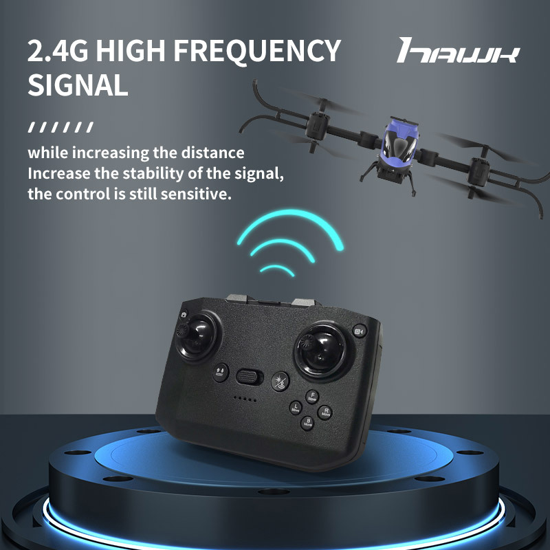 Cross-border remote-controlled folding helicopter aerial photography with WiFi camera remote-controlled four-axis folding stunt drone toy Specification image