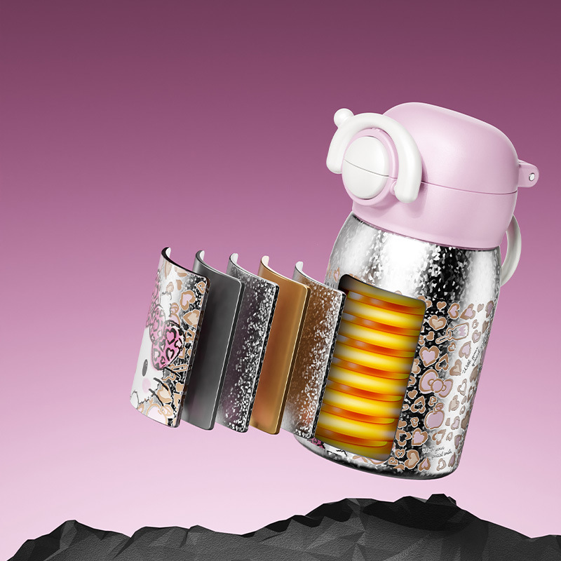 hellokitty Titanium Cup, pure titanium insulated cup, ladies' straw water cup, mini portable pocket cup, gift box set details Picture